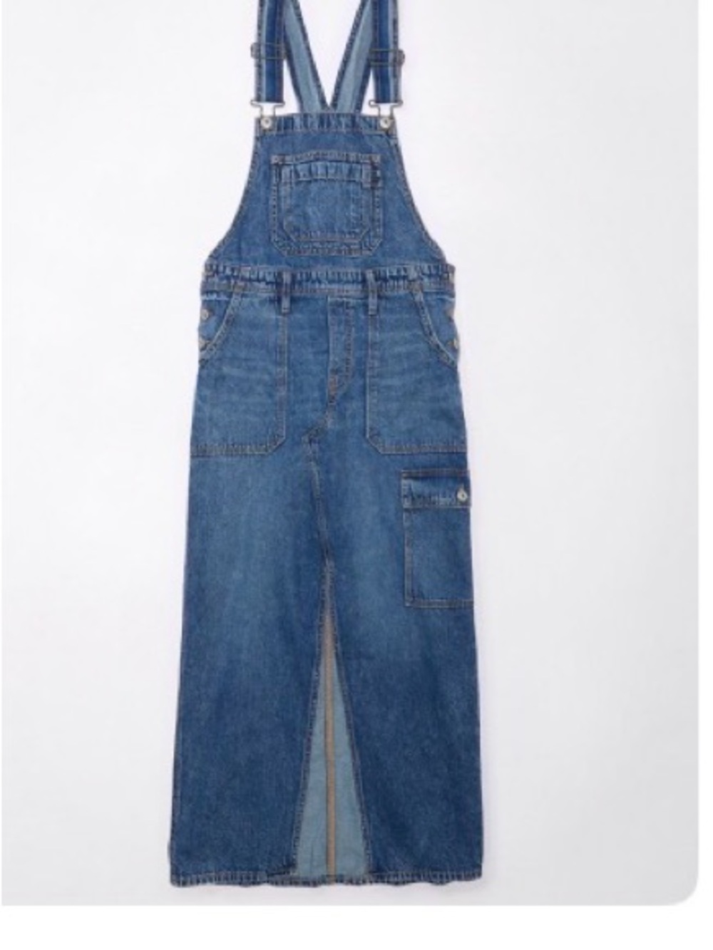 AE Dark Wash Denim Overall Skirt